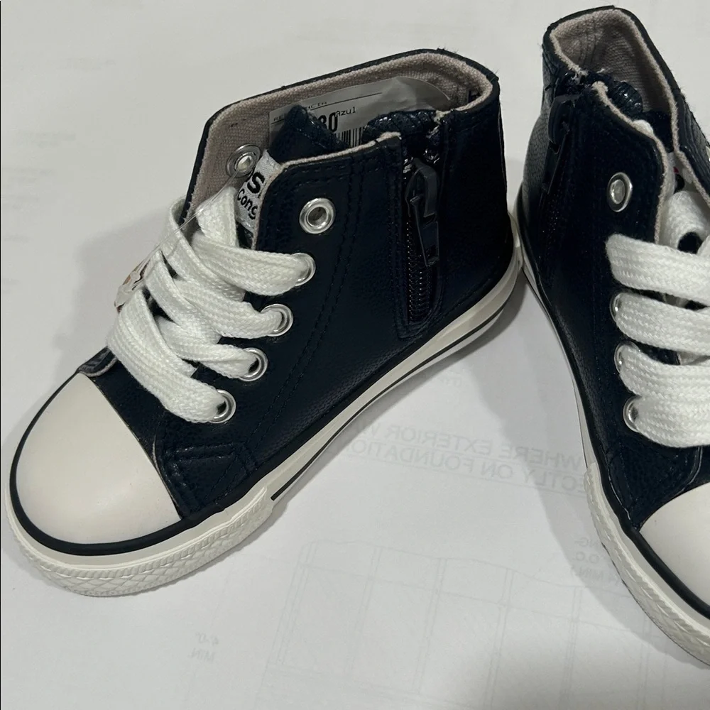 Conquitos Kids Blue and White High-Top Sneakers (made in Spain)